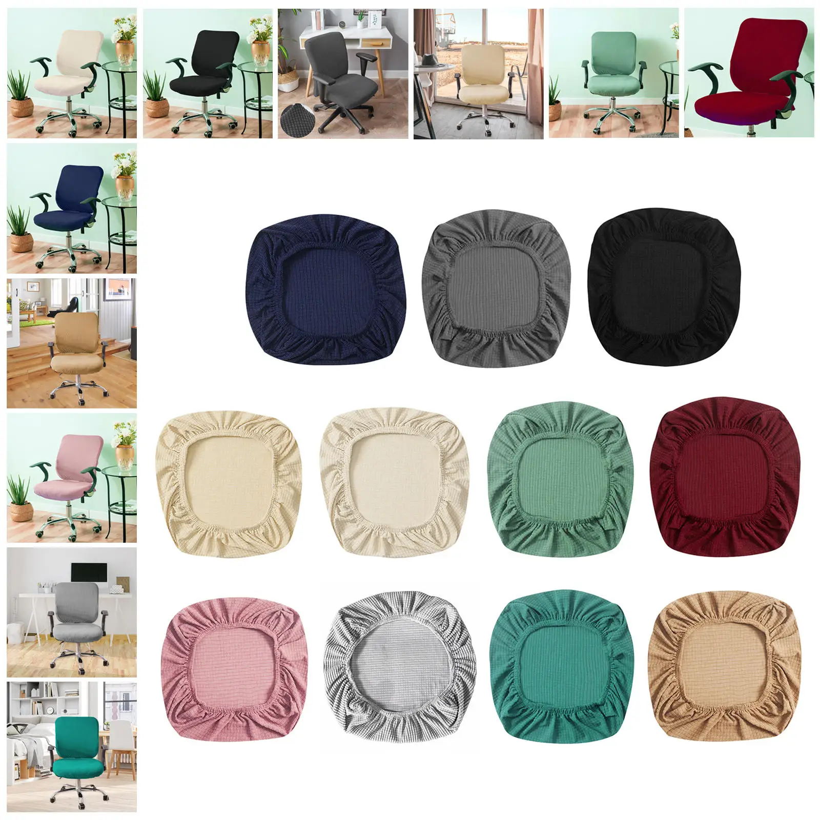 

Office Chair Cover Water Resistant Stretch Jacquard Elastic Covers for Desk Computer Chair Slipcover Stretchable