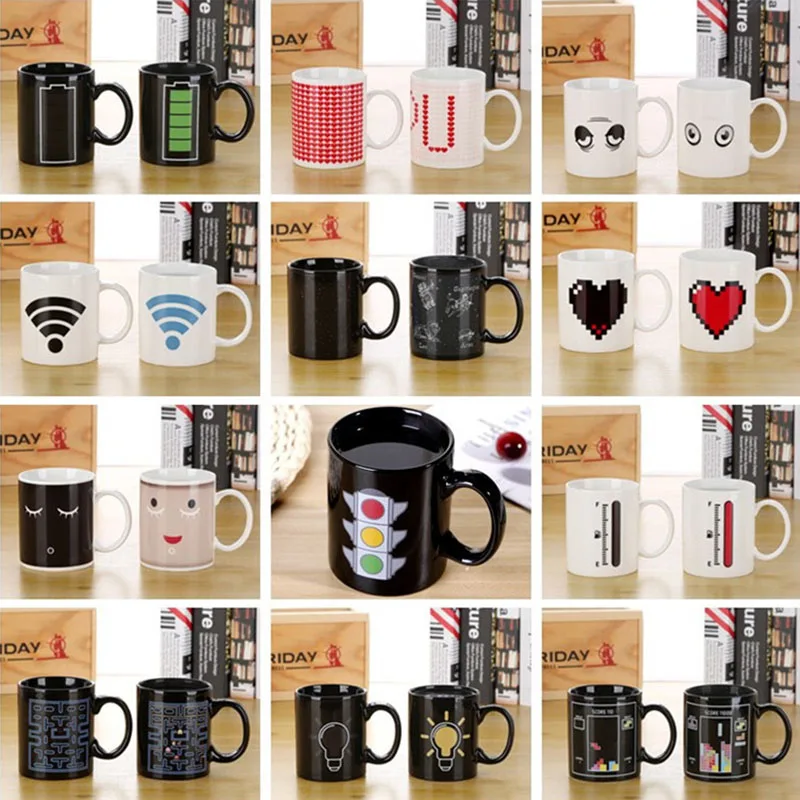 Креативная волшебная кружка с 12 узорами чашка положительной энергией меняющая