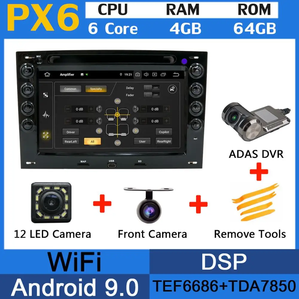 PX6-Adas 5 USB порт PX6/Восьмиядерный Android 9,0 автомобильный dvd-плеер для Renault Megane 2 ii 2003-2010 Автомобильный gps Радио DSP Android авто мультимедиа - Цвет: PX6-Adas