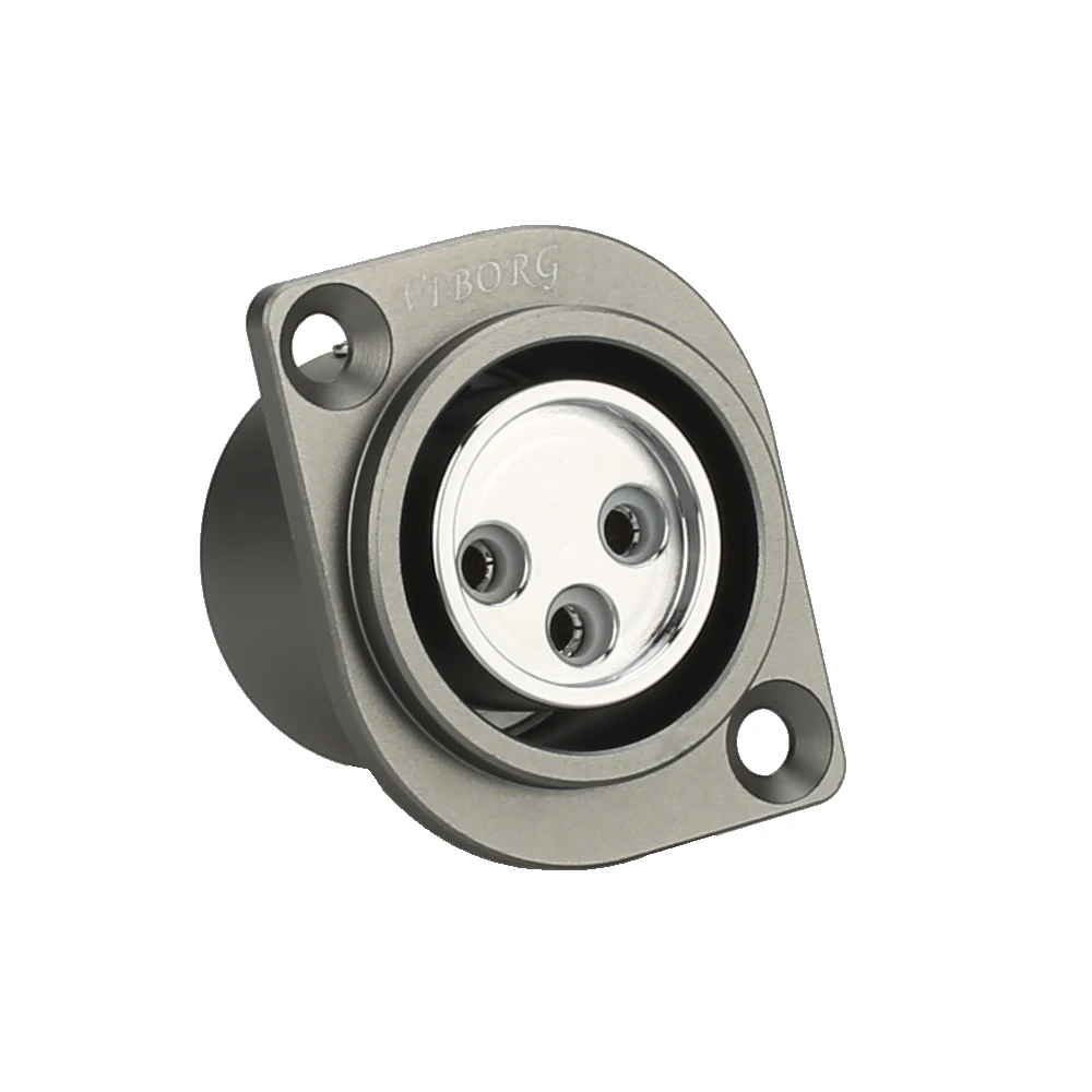 VIBORG Чистая медь родиевое покрытие XLR 3 контактный Мужской Женский Разъем Панель Шасси для стоек адаптер гнездового соединителя тефлоновый изолятор 1 шт