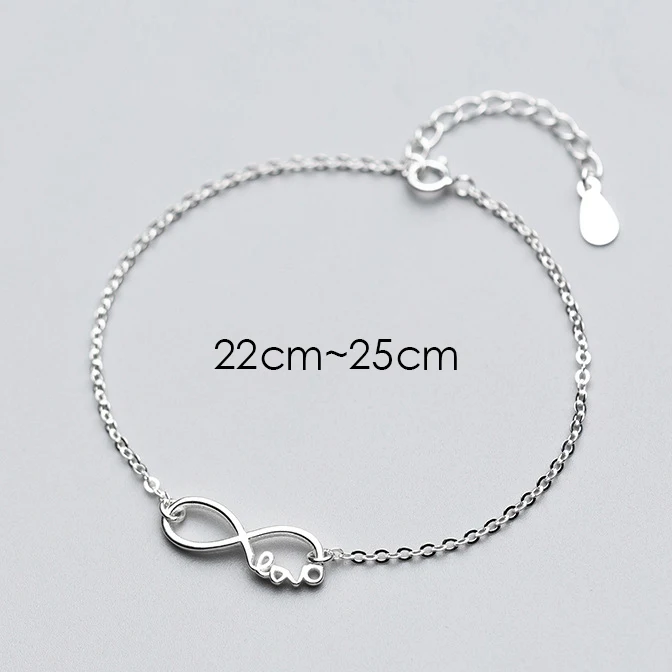 Anklets Trusta 925 пробы серебряные браслеты/браслет модные женские туфли ювелирные украшения "Бесконечная любовь" подарок для девочек леди DS1411 - Окраска металла: Anklets