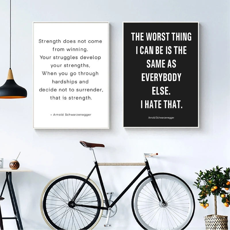 Арнольд Шварценеггер цитаты на холсте художественные принты черные белые