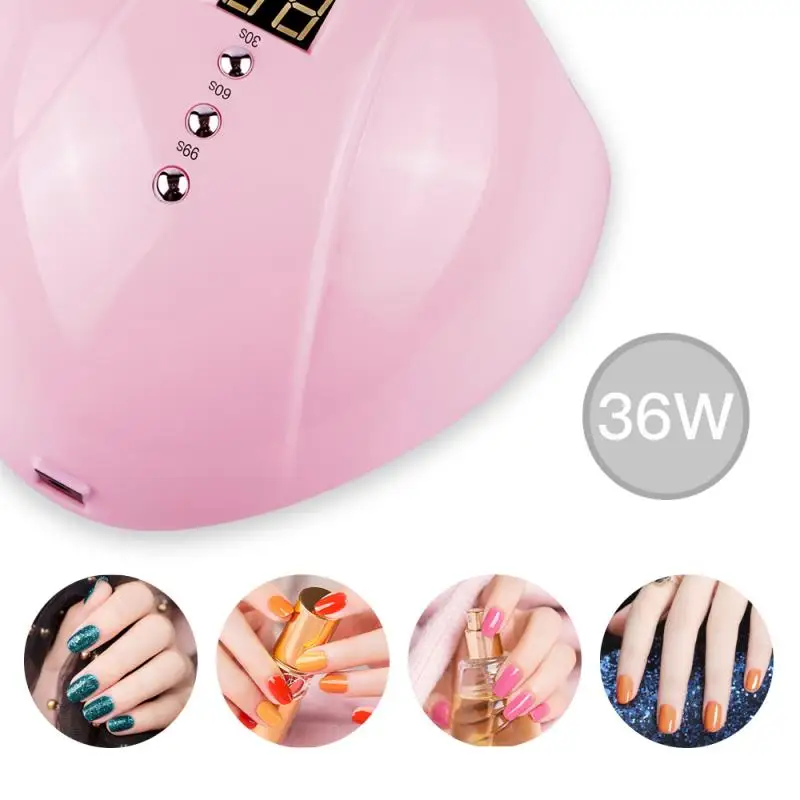 

New 36W Gel Lamp Nail Phototherapy Machine Pink Smart LED Quick-drying Induction Nail Lamp High Quality Uv Lamp Nail Care Tool