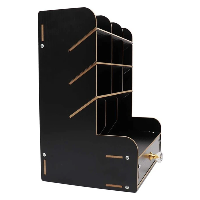 

Wooden Desk Storage Rack Multifunctional DIY Pen Holder Storage Box Desktop Fixed Storage Rack, Suitable for Home Office