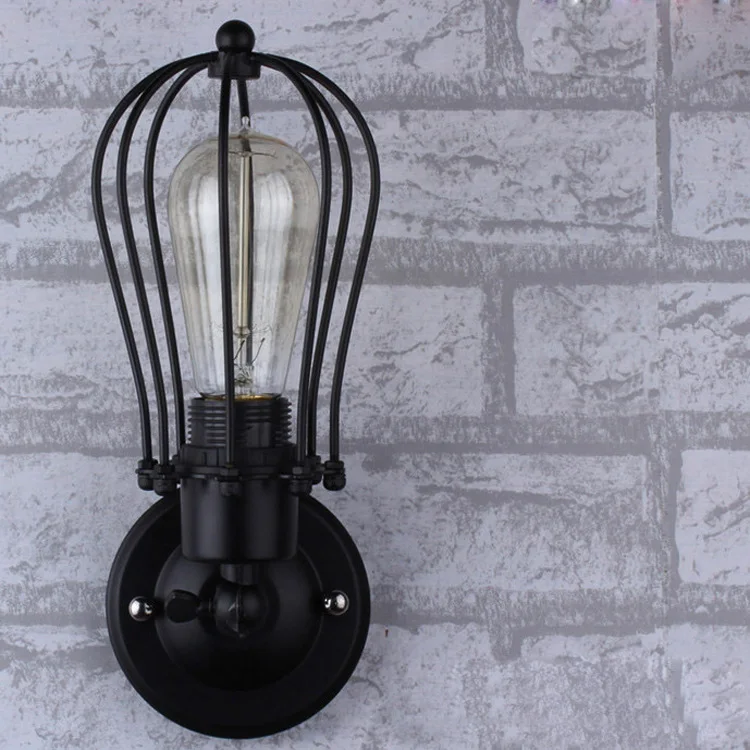 

Loft Retro Single/Double-Headed Grapefruit Wall Lamp American Country Wrought Iron Antique Restaurant Corridor Aisle Wall Lamp