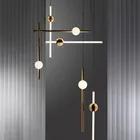 Скандинавская Минималистичная комбинированная люстра с горизонтальными и вертикальными линиями, дизайнерская модная лампа в стиле постмодерн для ресторана, бара, арт-люстра