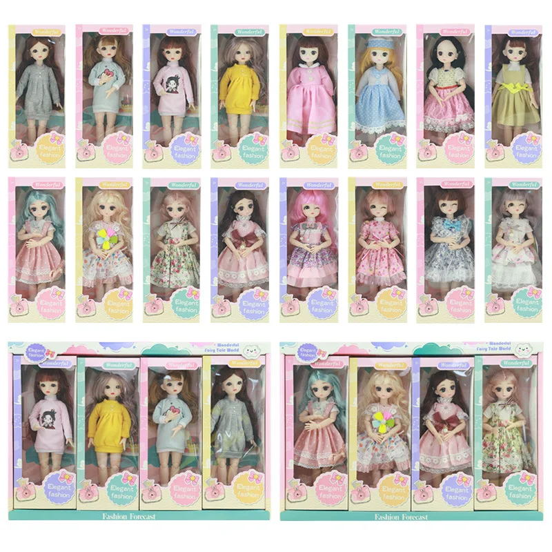 

New 30cm Bjd Doll 23 Joint 4 expressions 3 Style Choose 1/6 Fashion Princess Dress Up Set Doll Girls Toys Optimal Birthday Gifts