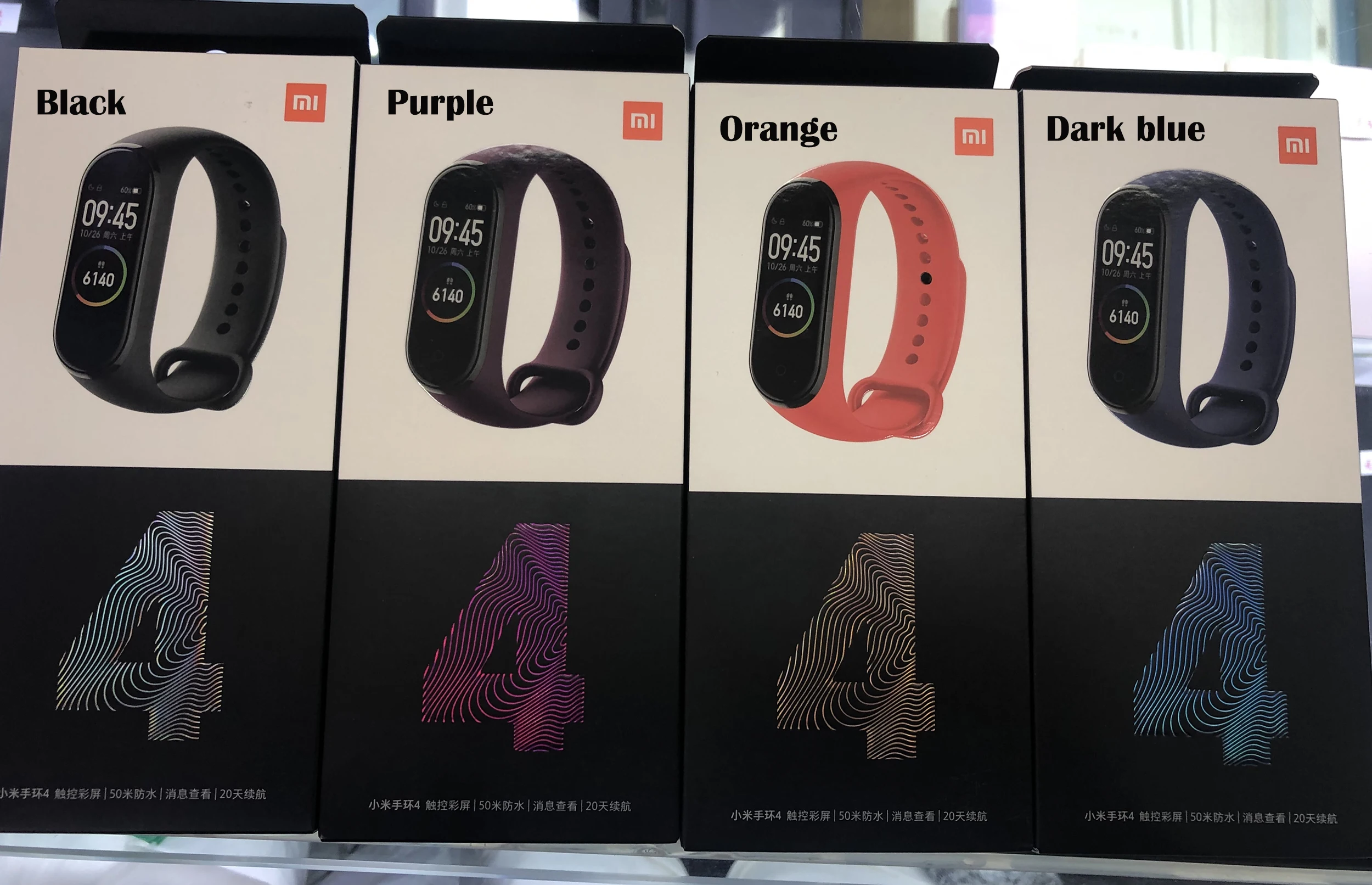 Оригинальные Xiaomi Mi Смарт-часы с 4 полосами AMOLED цветной экран HeartRate Фитнес Спорт 50 атм водонепроницаемый смарт-браслет Bluetooth 5,0