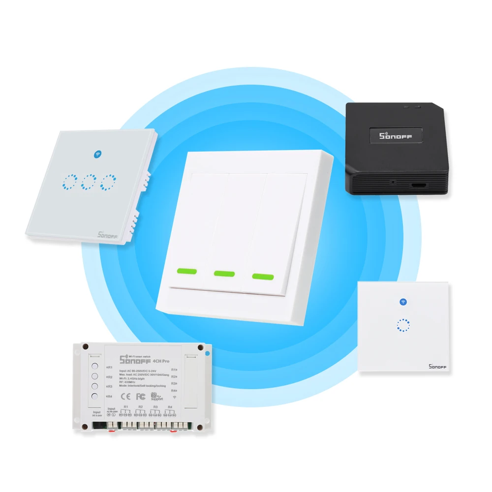 Беспроводной дистанционный передатчик Sticky RF TX умный дом для гостиной спальни 433 МГц 86 настенная панель работает с SONOFF RF/RFR3
