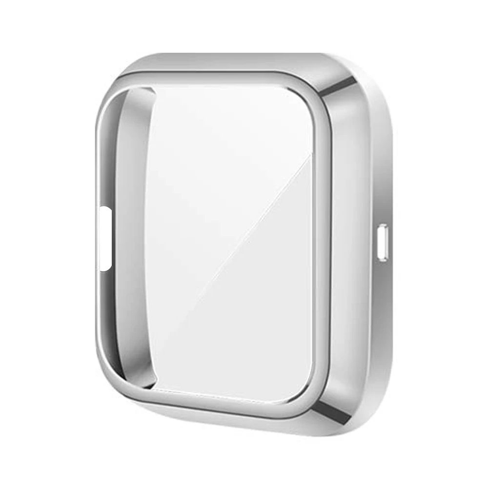 Silver Совместим с Fitbit Versa2 полное покрытие чехол с здания Экран протектор - Цвет: Silver