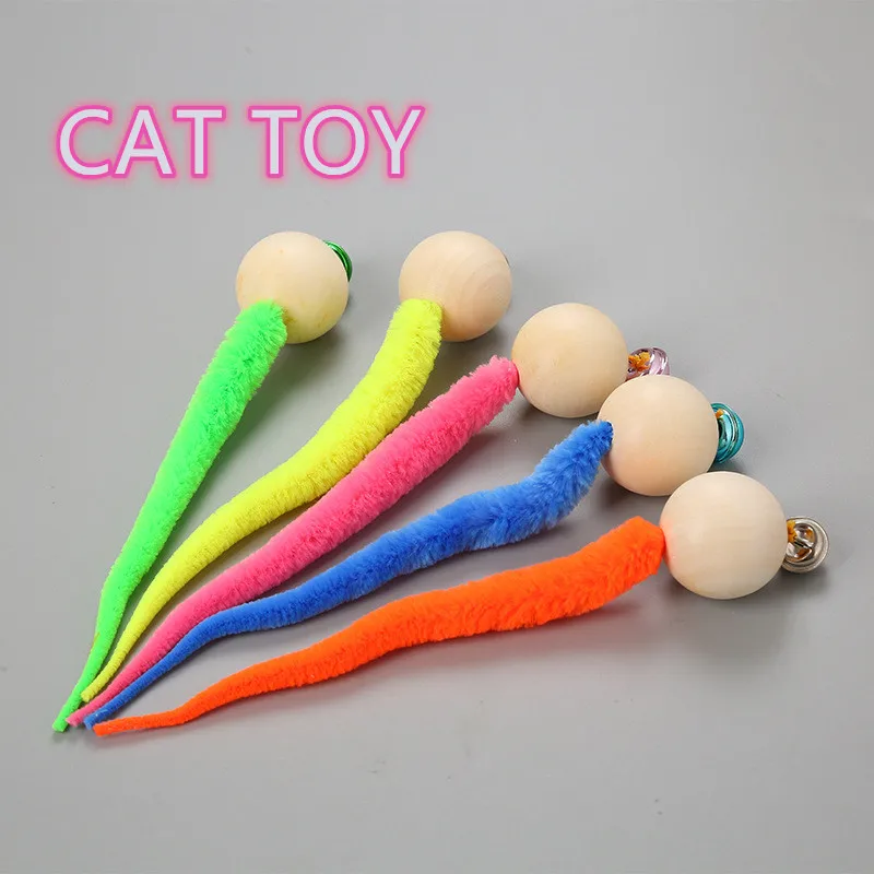Новый стиль кошка игрушка из деревянных бусин хвост источник Цвет гусеницы