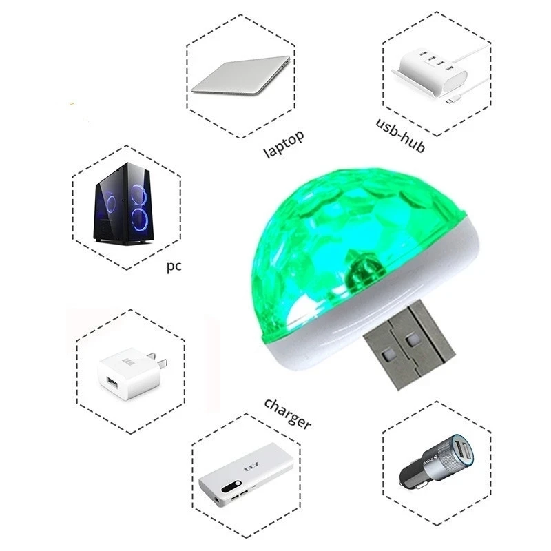 Авто лампа USB светильник par DJ RGB мини красочная музыкальная резонаторная USB-C Apple