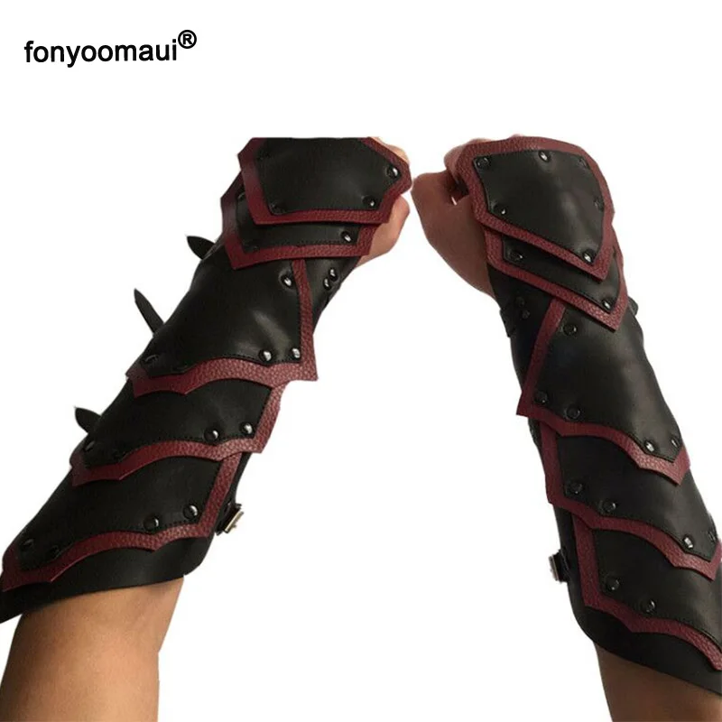 Кожаный нарукавник средневековый воин Larp Knight с пряжкой Броня заклепками