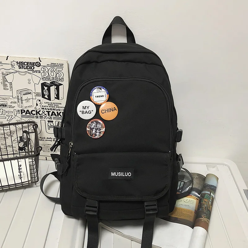 

Lovers trend college students schoolbag women large capacity simple waterproof backpack men's travel bag high school backpack