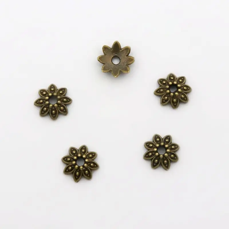 Antique Bronze 100 шт 8 лепестков цветок россыпью Sparer конец бусин колпачки для изготовление, поиск ювелирных изделий Diy браслет аксессуары компонент поставка - Цвет: Antique Bronze