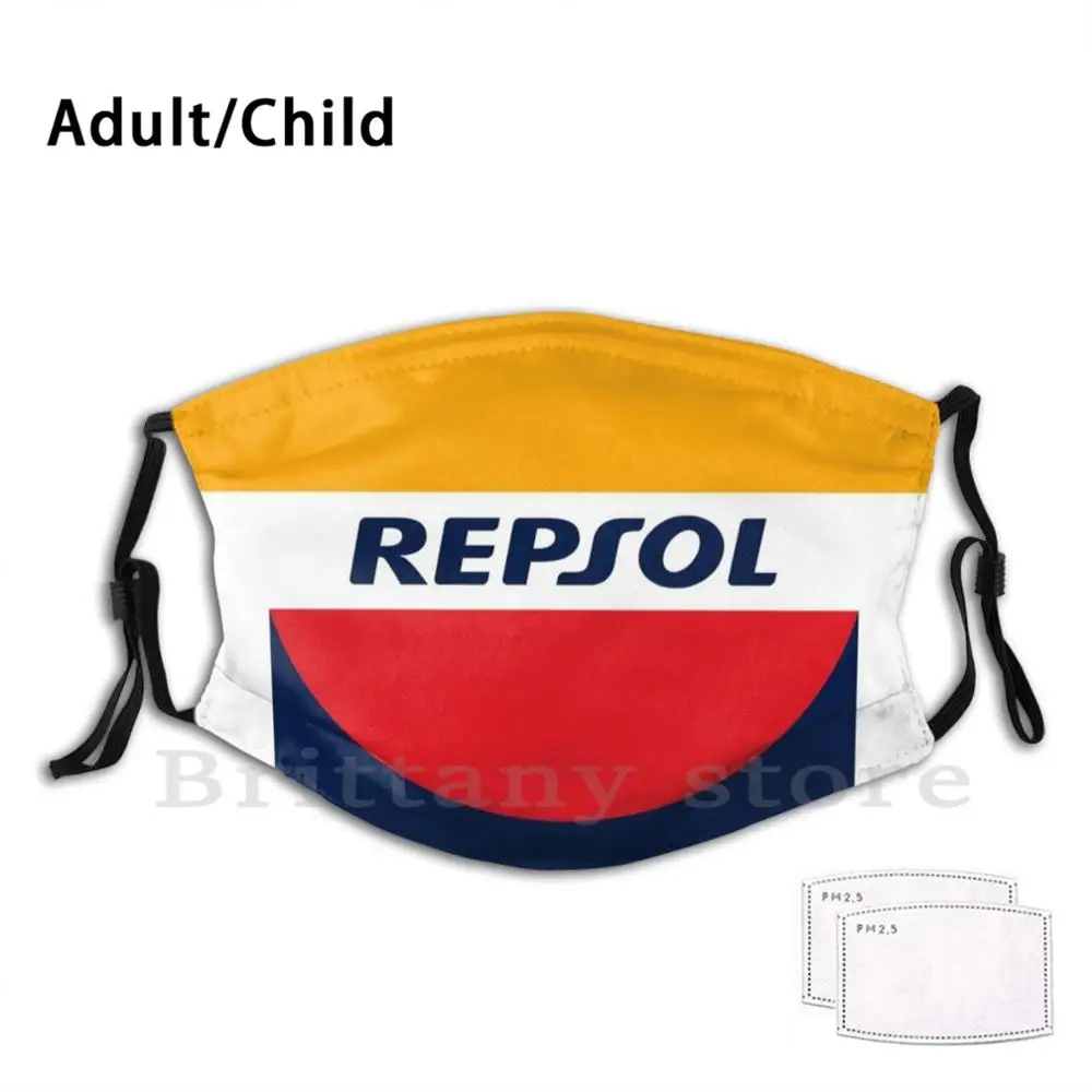 

Team Repsol моющаяся маска для взрослых и детей, маска для рта, командный репсол, гоночные мотоциклы, гоночные мотоциклы, суперрепсол, газ, нитро