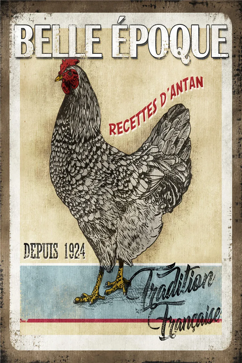 

Farmhouse Decoration Bedroom Wall Decoration Metal Sign Garden Decoration Retro Metal Plate Chicken Farm Animal Home Decoration
