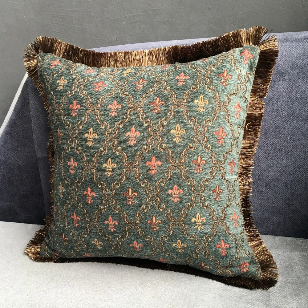 

Чехол для подушки Hinyeatex цветочный темно-зеленый