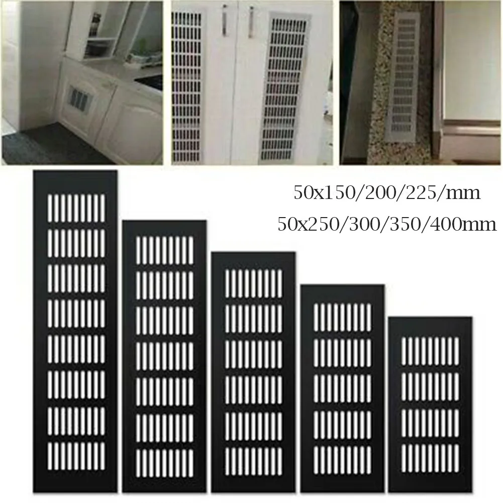 

50mm Aluminium Rectangular Cabinet Wardrobe Air Vent Grille Ventilation-Cover Plate Ventilation Grille Vents Perforated Sheet
