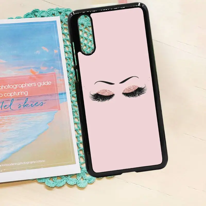 

Pink Eyelash aesthetics Phone Case PC for iPhone 11 12 pro XS MAX 8 7 6 6S Plus X 5S SE 2020 XR