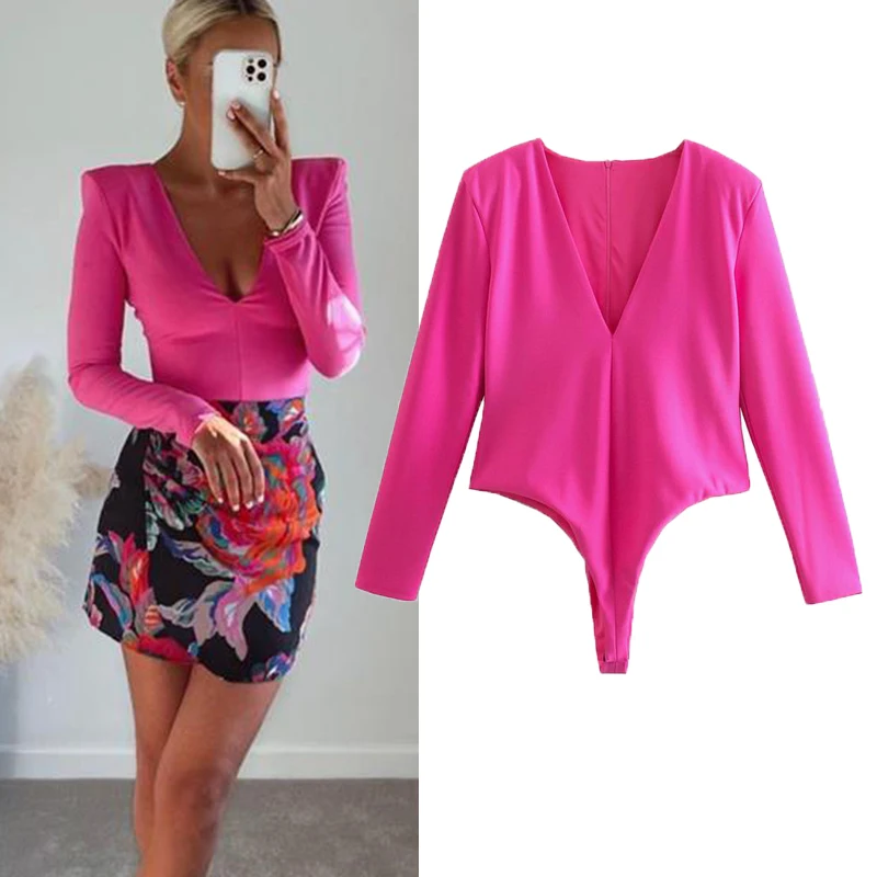 

Jumper body suit Women casual sexy slim long-sleeved autumn jumpsuit Women tights solid color clothes catsuit tops