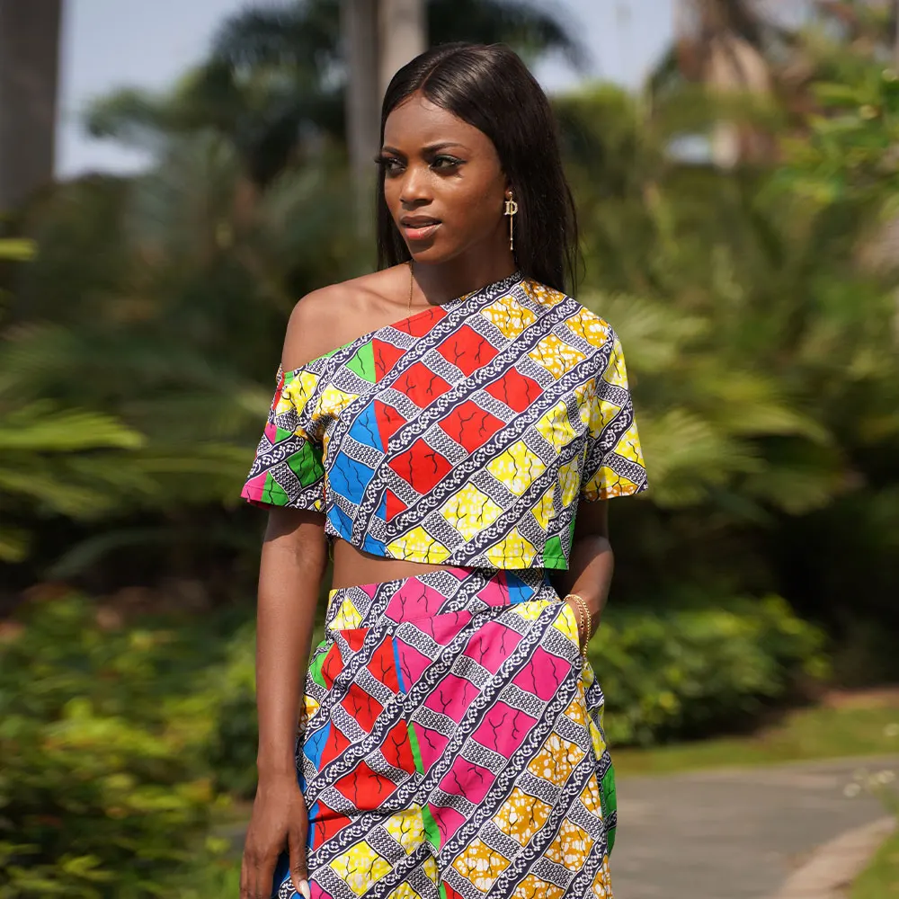 Африканская одежда для женщин с восковым принтом Модный укороченный топ Анкары и