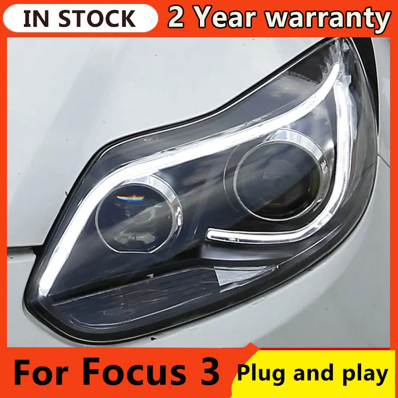 Car Styling for Ford Focus Headlights 2012-2014 Focus 3 LED Headlight DRL Hid Head Lamp Angel Eye Bi Xenon Beam Accessories