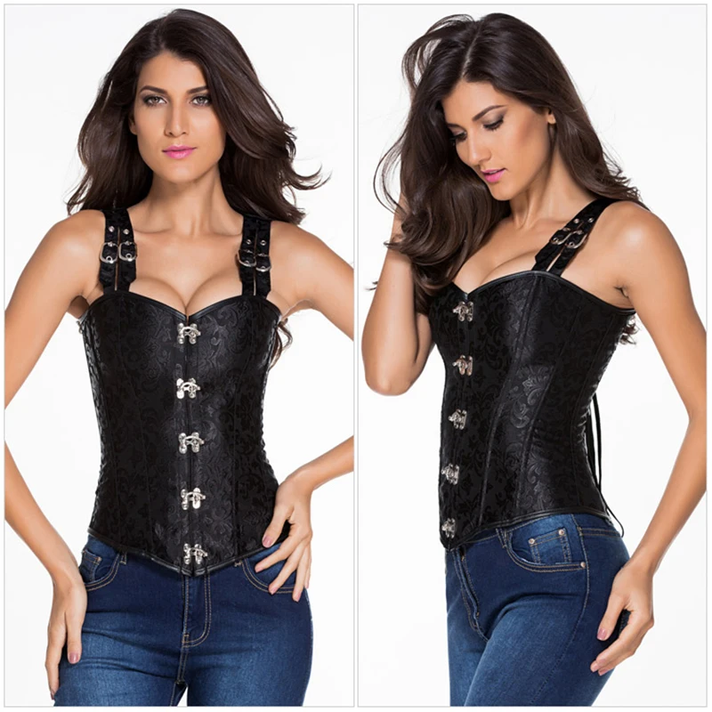 Бюстье лиф для женщин стимпанк корсет топы моделирования ремень со стальными