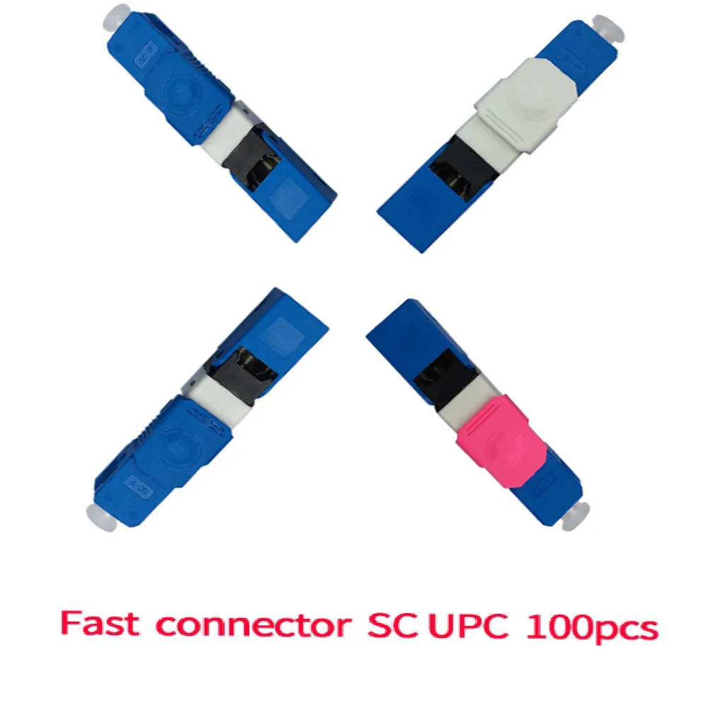 

100 шт. SC UPC волоконно-оптический одномодовый быстрый разъем FTTH SC UPC одномодовый волоконно-оптический адаптер FTTH монтажный быстрый разъем бесплатно
