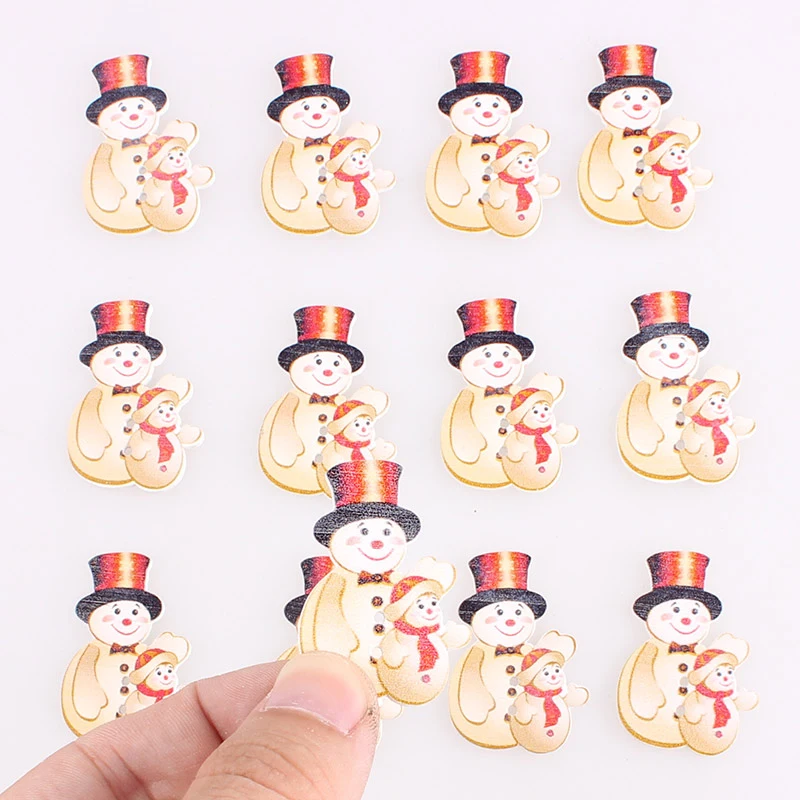 Деревянные пуговицы с 2 отверстиями в виде снеговика сделай сам декор для детей