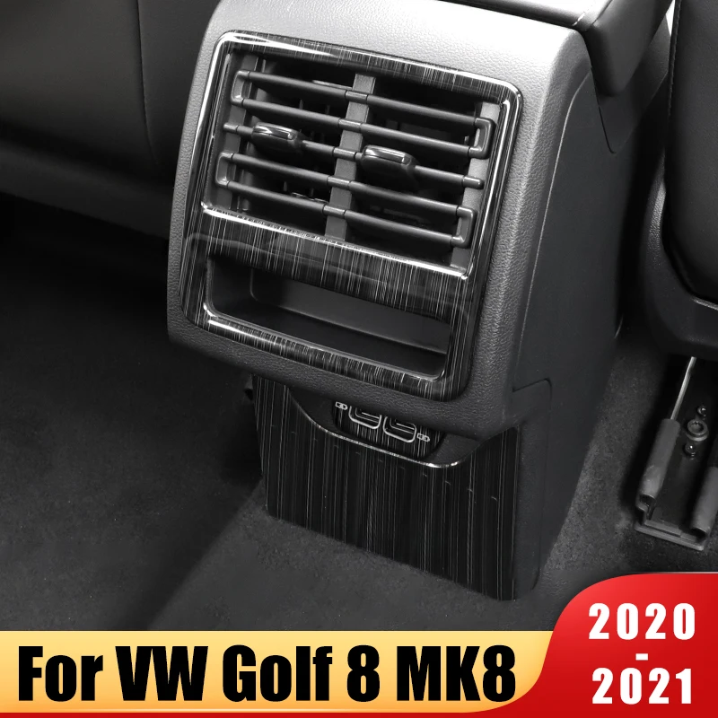 

For Volkswagen VW Golf 8 MK8 2020 2021 2022 Car Armrest Box Rear Air Conditioner Outlet Frame Cover Trim Interior Mouldings