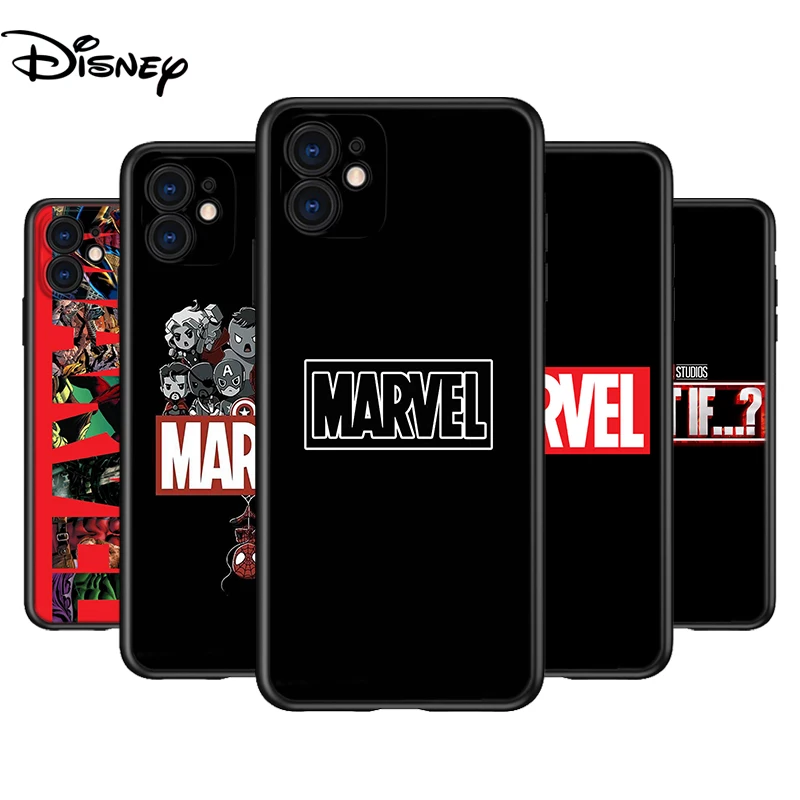 Cover in Silicone Logo Marvel per Apple iPhone 13 12 Mini 11 Pro XS MAX XR X 8 7 Plus SE 6S custodia