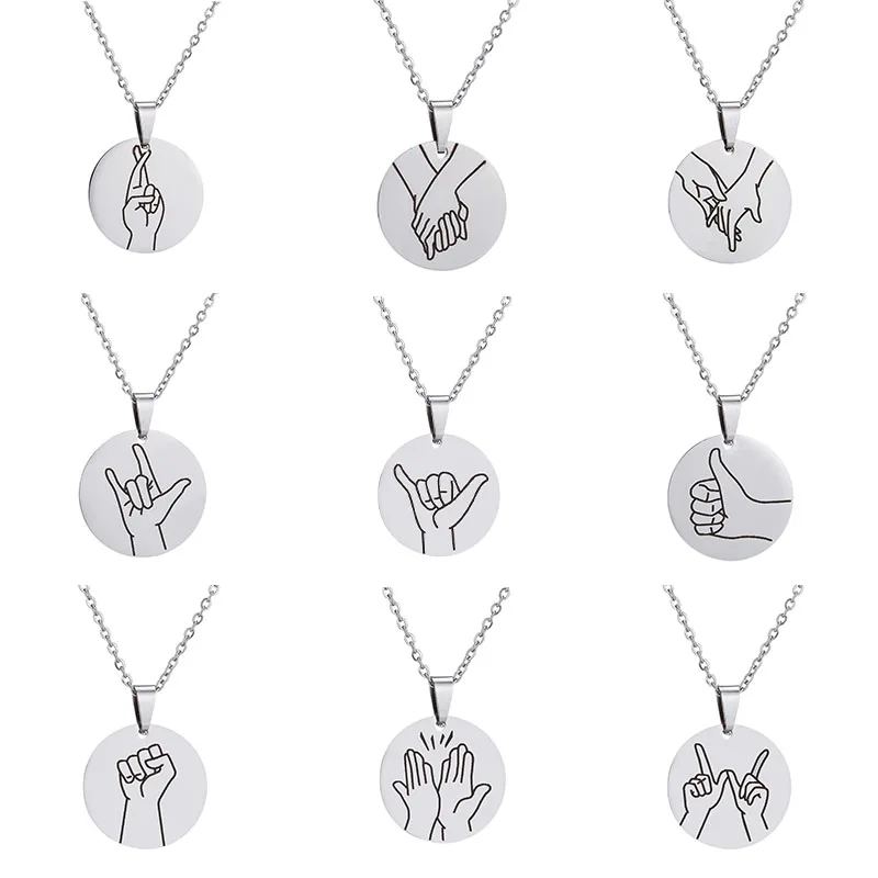 

Ожерелье из нержавеющей стали с подвеской в виде жеста