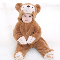 newborn baby long sleeve duffy bear cospaly costume animal rompers hooded for boys girls warm cotton footed overall jumpsuit