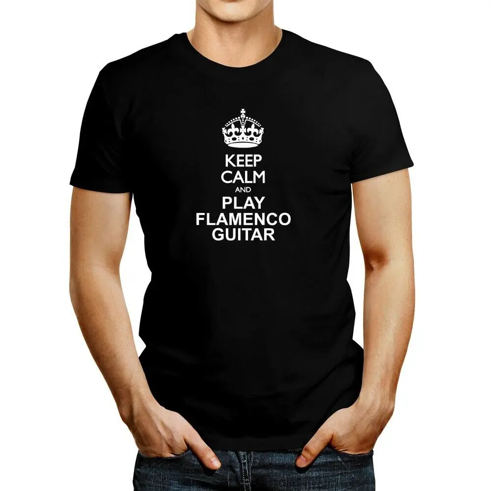 Футболка с надписью Keep calm and play Flamenco Guitar|Мужские футболки| |