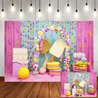 Фон для фотосъемки новорожденных девочек Mehofond с изображением ярких конфет и шоколада пончики макарон