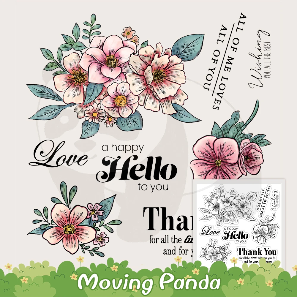Штампы и штампы Hello Flower для рукоделия скрапбукинга вырезанные прозрачные