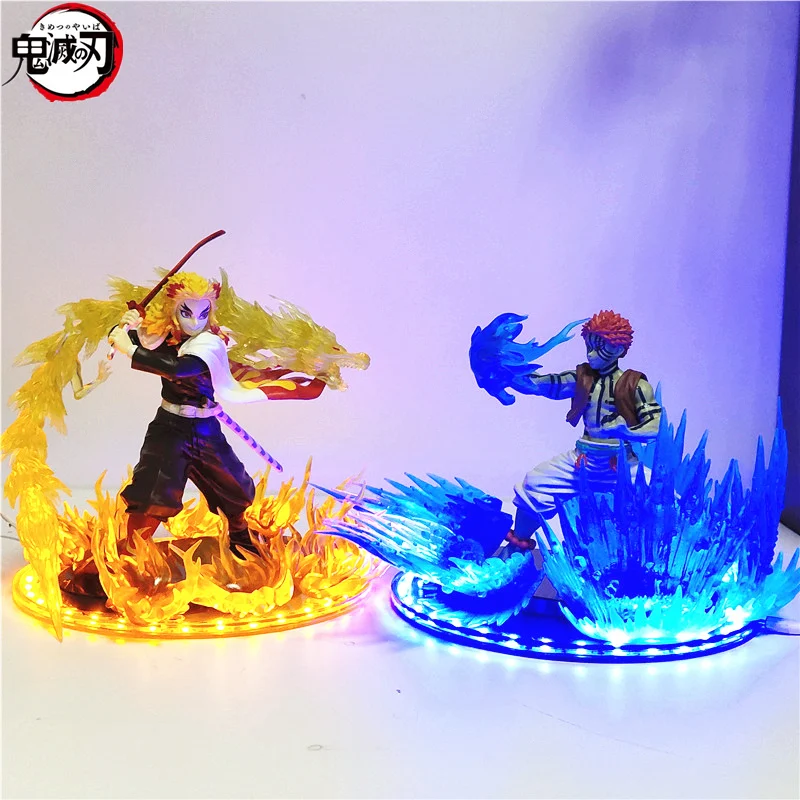 

Demon Slayer Rengoku Kyoujurou vs Akaza Led PVC Action Figure Toy 170mm Anime Kimetsu no Yaiba Figurine Toys