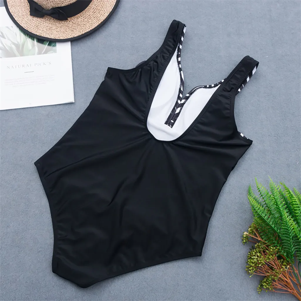 Летний женский комбинезон на шнуровке купальник бикини с рисунком Цельный боди