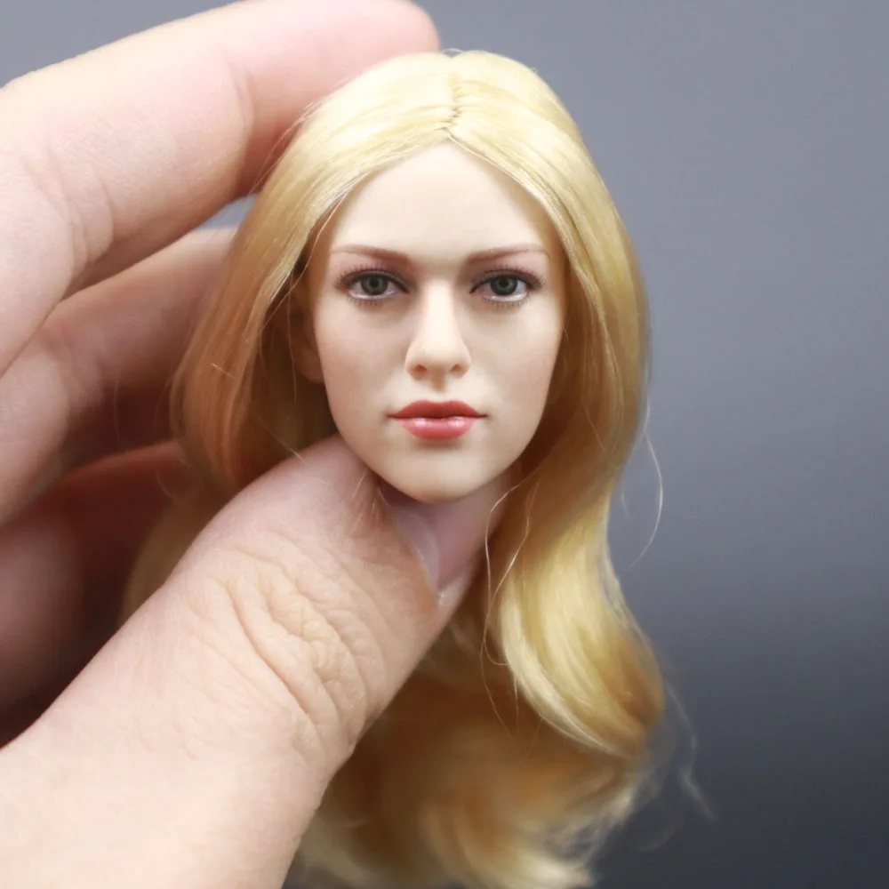 

Hot Sales Scale 1/6th Beauty Gold Long Hair Female Head Sculpture Model Can Suit Usual 12inch Body Doll Collect