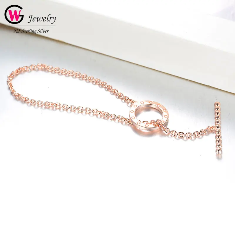 Модный женский браслет золотого цвета и для женщин из чистого серебра 925 пробы