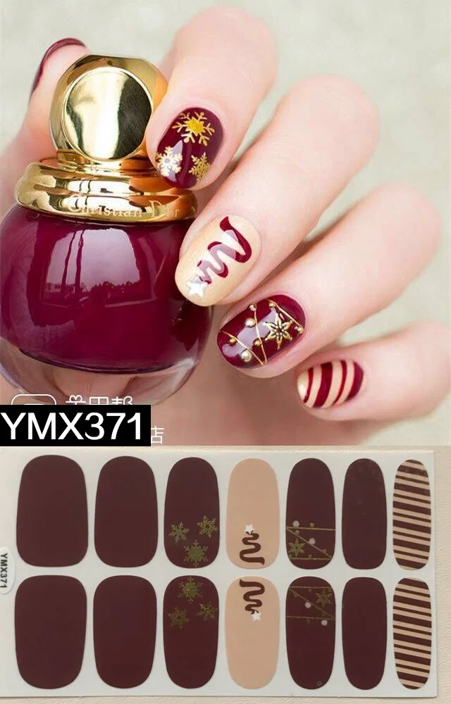 1PC Nail art Full-Cover Sticker Sheet 14tips Polish New Designs YMX369-389 | Красота и здоровье
