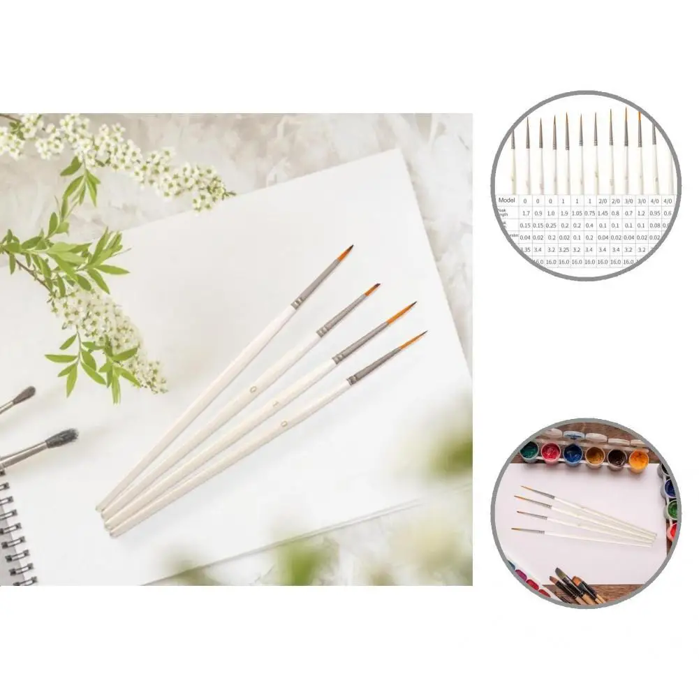 

12Pcs/Set Paint Brush Set Pointed Head Anti-deform Moderate Elasticity Watercolor Paint Brush for Students