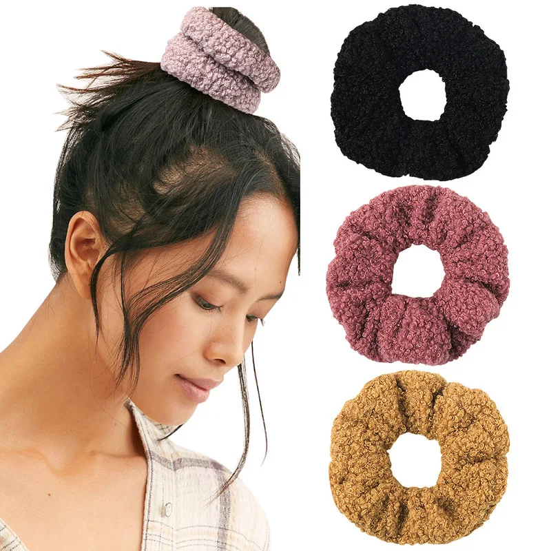 

Fashion Women Scrunchie Elastic Hair Band Imitation Cashmere Colorful Girls Scrunchies Hair Rope Hair Ties Hair Accessories