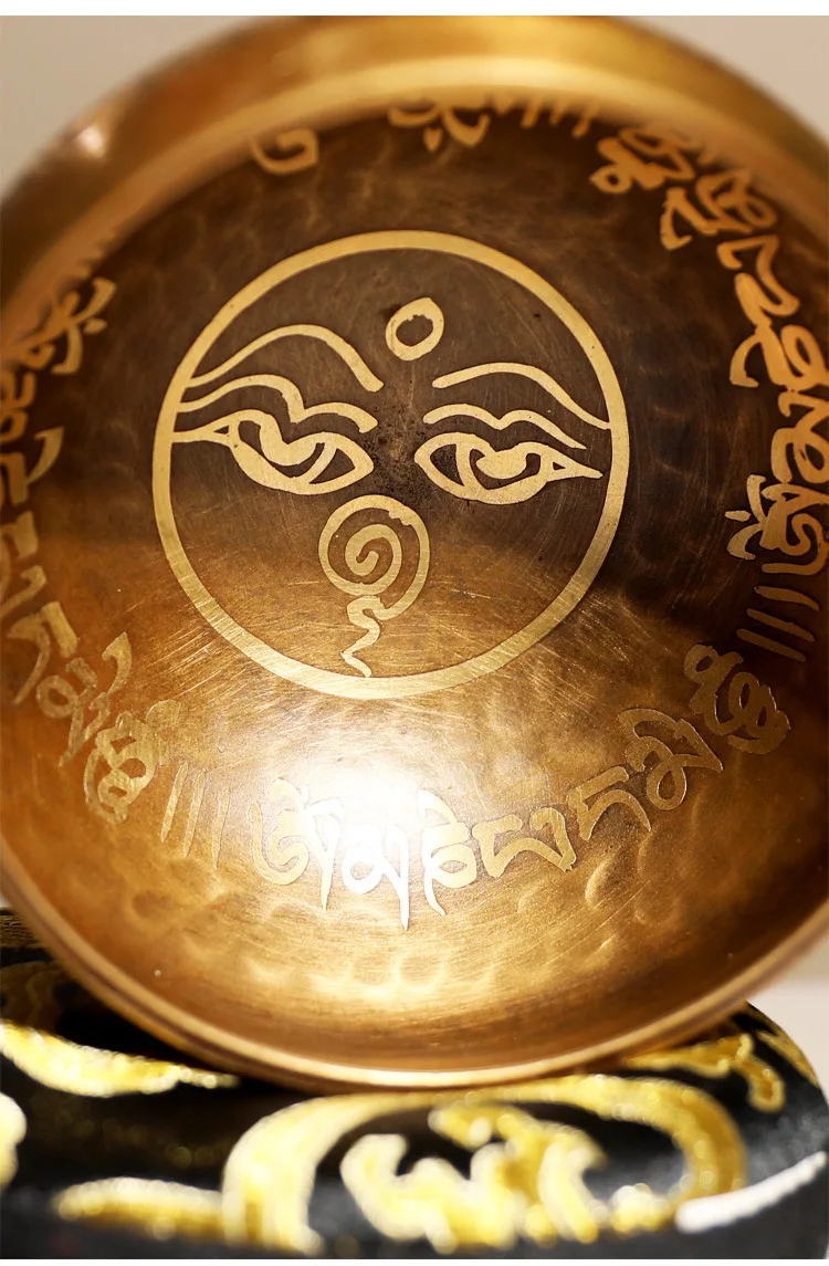 

9cm Buddhism Buddha Eye Tibetan Bowl Brass Nepal Singing Bowls Buddhist Yoga Meditation Singing Bowl Sanskrit Brass Singing Bowl