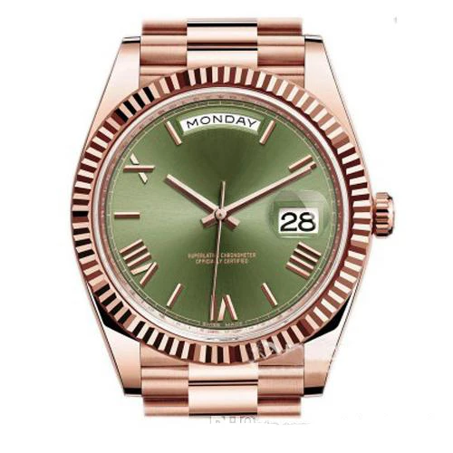 

Hot sale Mes Watch Daydate Automatic Mechanical Sapphire Glass Solid Stainless Steel Fashion Yellow Dial Men Watches