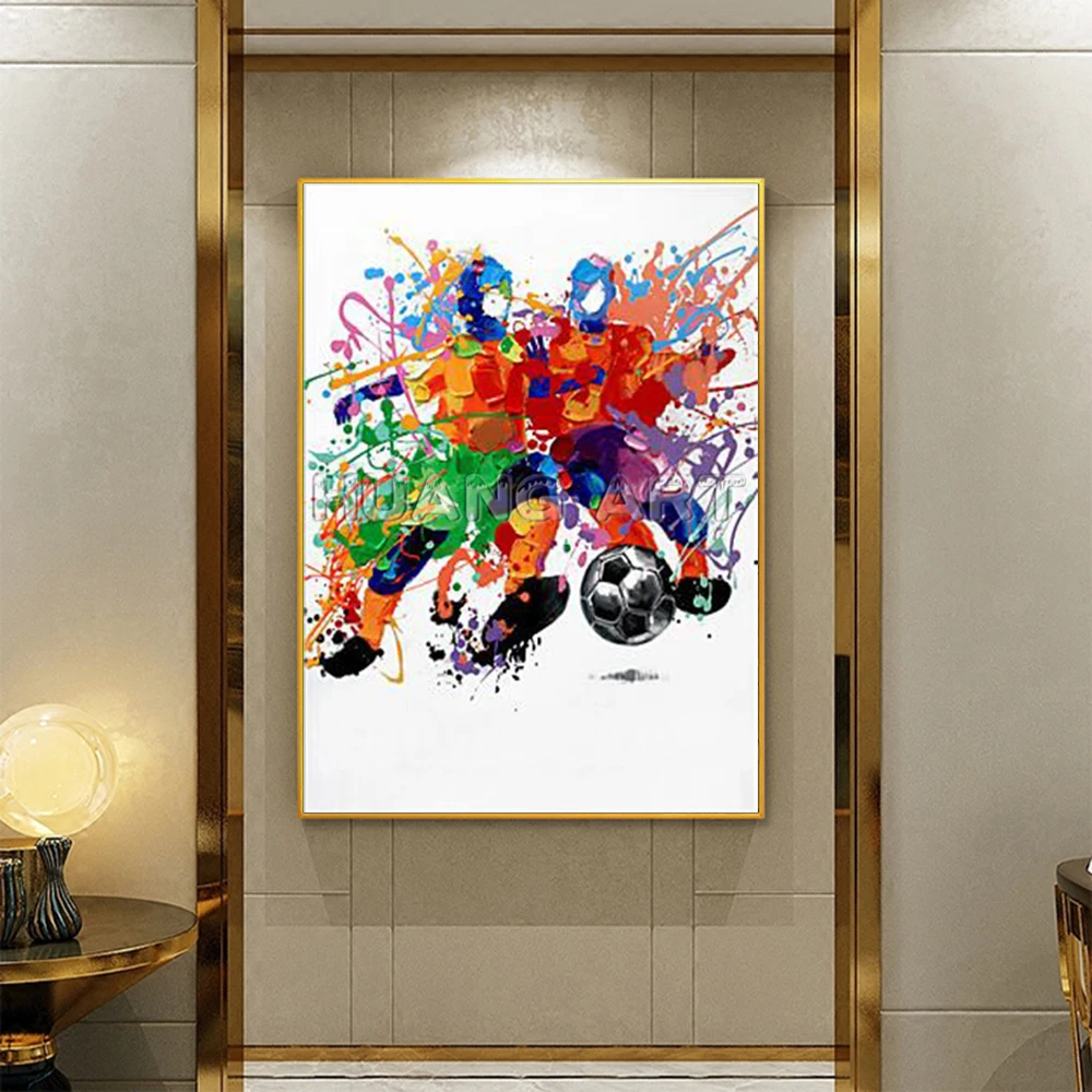Абстрактный стиль игра в футбол мальчики картина маслом на холсте высокие навыки