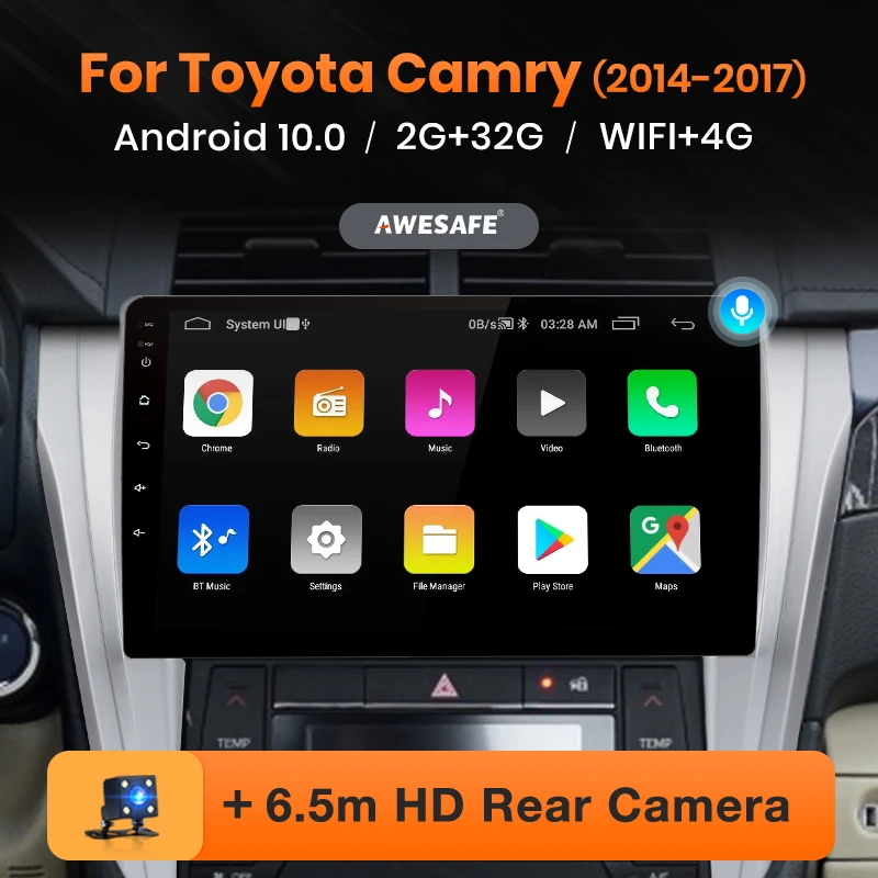 Автомагнитола AWESAFE PX9 для Toyota Camry 8 55 2014 2015 2016 2017 мультимедийный видеоплеер с GPS