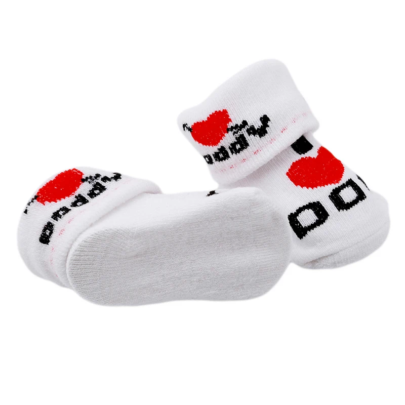 Детские носки Резиновые Нескользящие напольные Love Dad Mum Мультяшные детские для