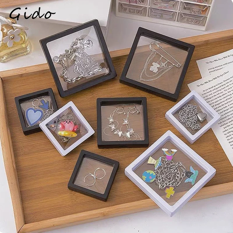 5/10PCSTransparent Jewelry Display Box Case Ring Necklace Bracelet Organized 3D Floating Square Frame Storage Collection